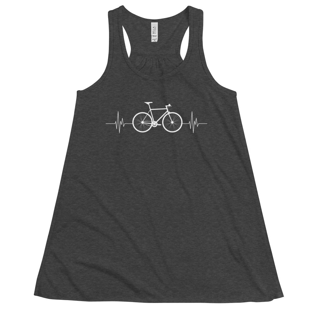 Fahrrad Herzschlag - Damen Tanktop fahrrad mountainbike Dark Grey Heather