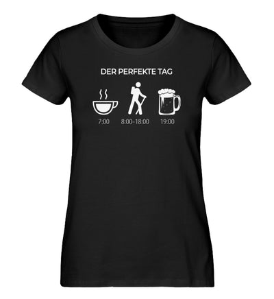 Der perfekte Tag - Damen Organic T-Shirt wandern Schwarz