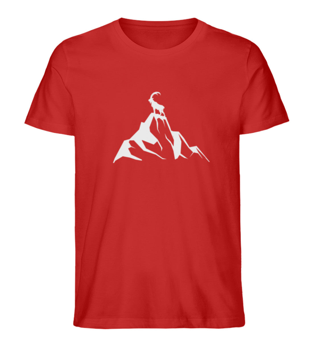 Steinbock am Berg - Herren Organic T-Shirt' berge wandern Rot