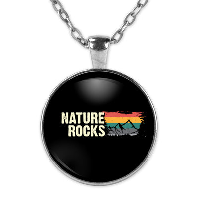 Nature Rocks - Halskette mit Anhänger berge camping wandern Silber