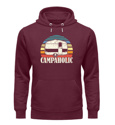 Campaholic - Unisex Premium Organic Hoodie camping Weinrot