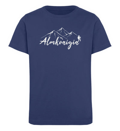 Almkönigin - Kinder Premium Organic T-Shirt wandern Navyblau