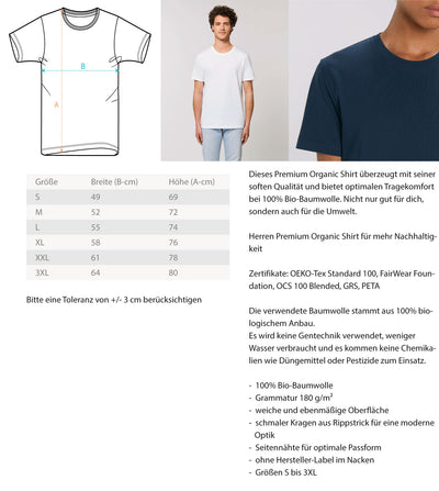 Herzschlag Snowboarden - Herren Premium Organic T-Shirt snowboarden