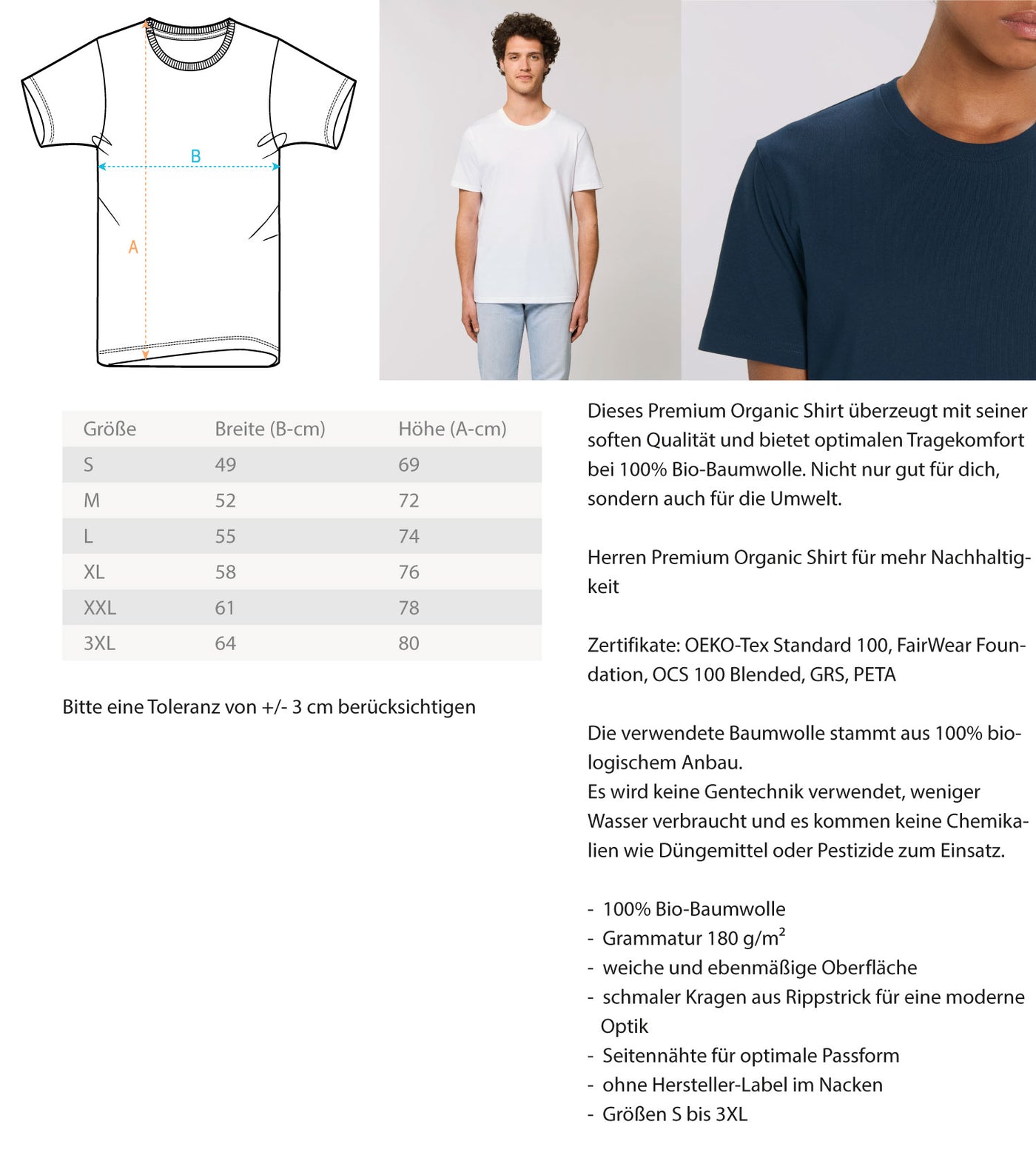 Hirsch Abstrakt - Herren Premium Organic T-Shirt camping wandern