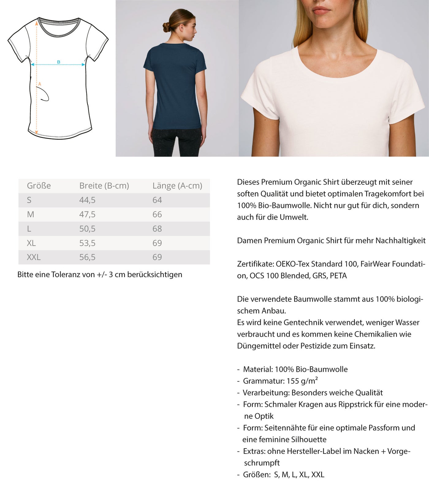 Tiefschnee Skier - Damen Premium Organic T-Shirt