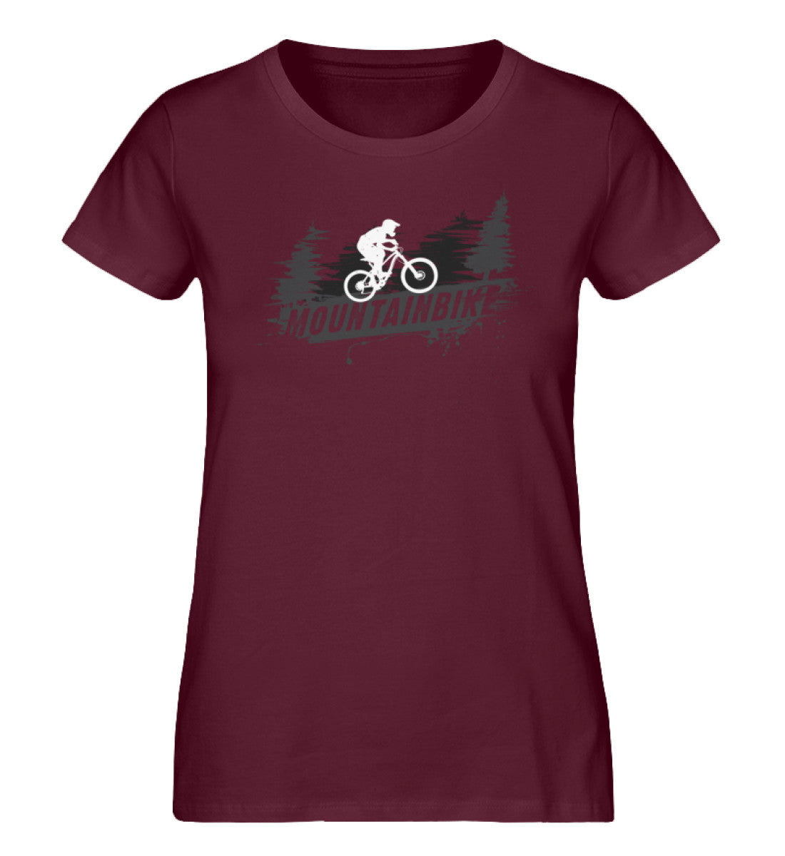 Mountainbike - Damen Organic T-Shirt mountainbike Weinrot