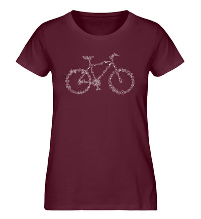 Fahrrad Kollektiv - Damen Organic T-Shirt fahrrad mountainbike Weinrot