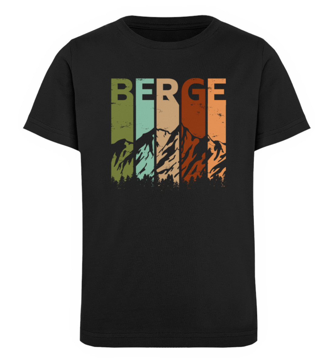 Berge - Vintage - Kinder Premium Organic T-Shirt berge Schwarz