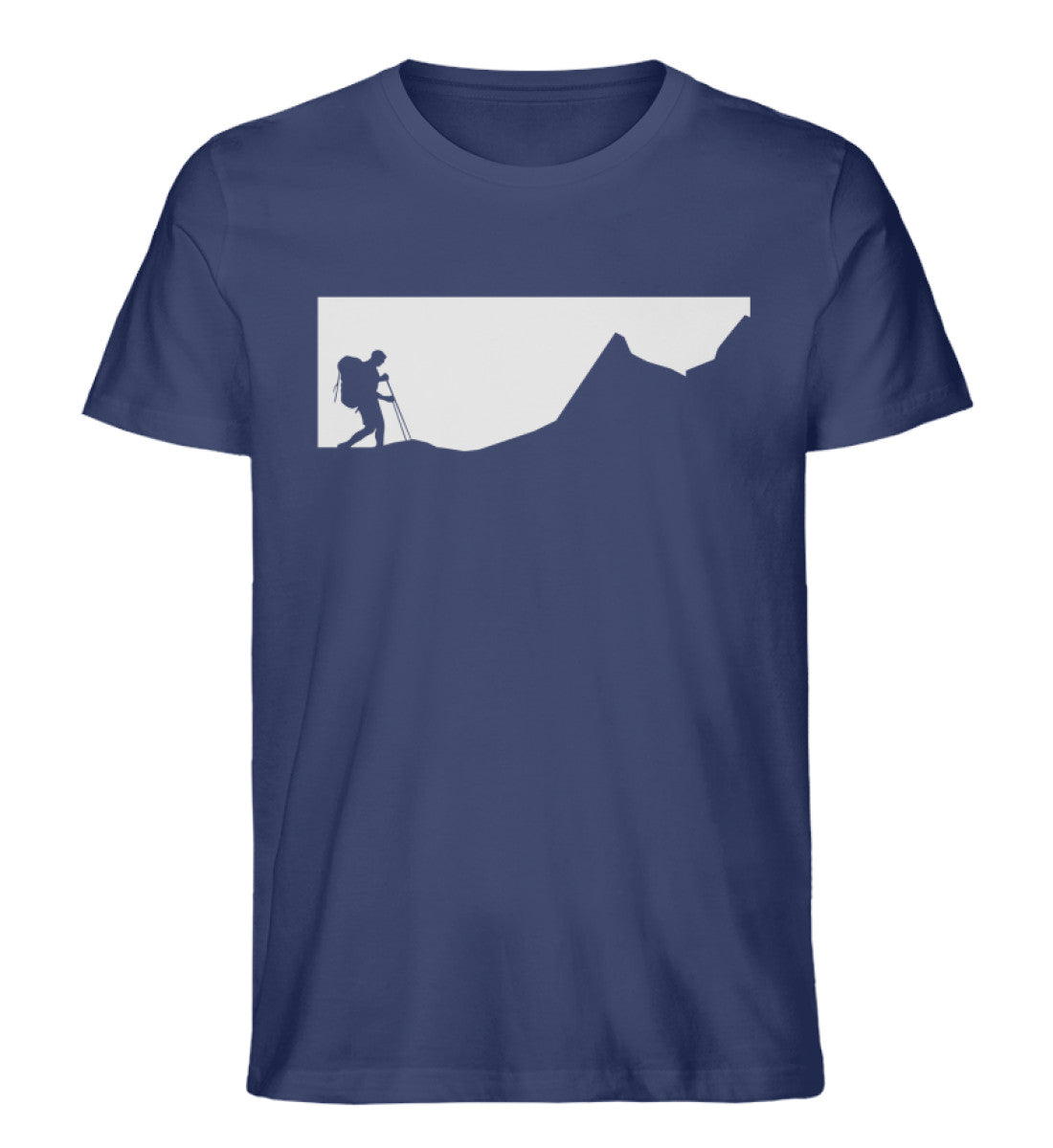 Bergwanderer - Herren Organic T-Shirt wandern Navyblau
