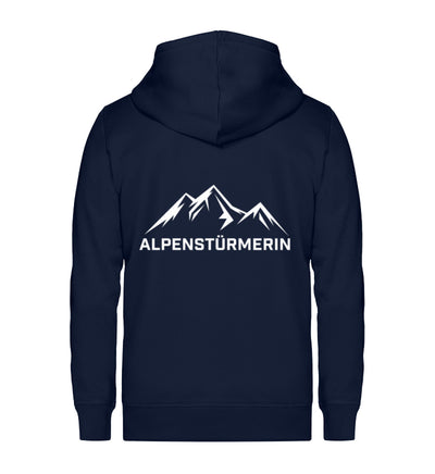 Alpenstürmerin - Unisex Premium Organic Sweatjacke berge wandern Navyblau