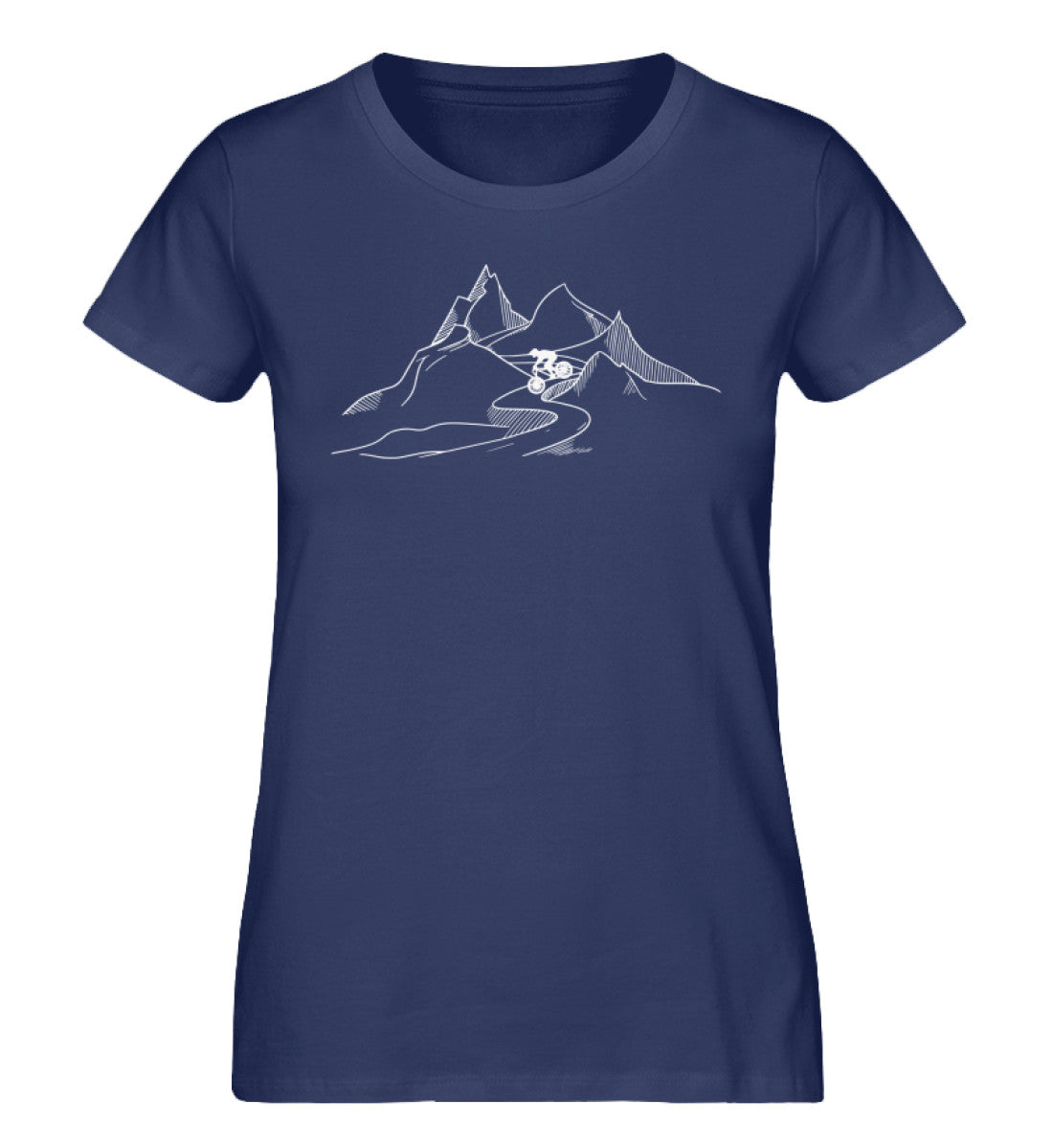 Downhill - Damen Organic T-Shirt mountainbike Navyblau
