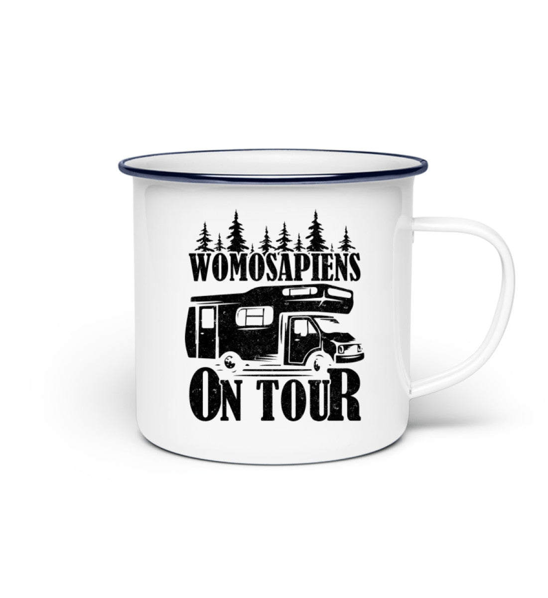 Womosapiens on Tour - Emaille Tasse camping