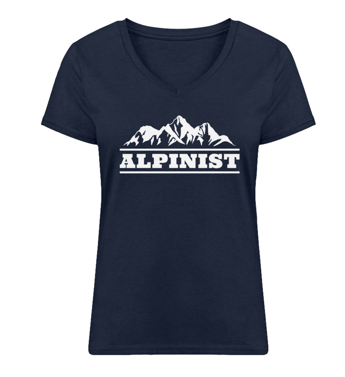 Alpinist - Damen Organic V-Neck Shirt berge wandern Navyblau