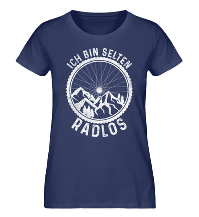 Ich bin selten radlos - Damen Organic T-Shirt fahrrad mountainbike Navyblau