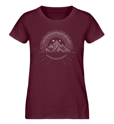 Bergreise Geometrisch - Damen Premium Organic T-Shirt berge camping Weinrot