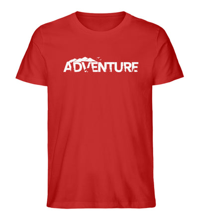 Adventure. - Herren Organic T-Shirt berge camping wandern Rot