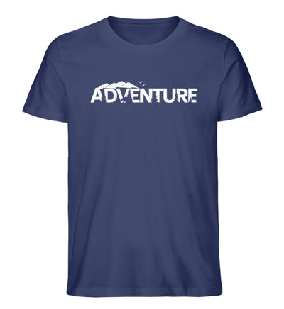 Adventure. - Herren Organic T-Shirt berge camping wandern Navyblau