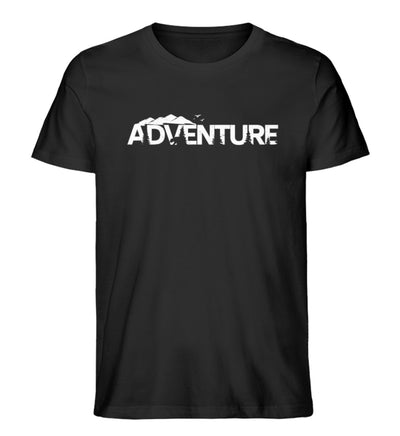 Adventure. - Herren Organic T-Shirt berge camping wandern Schwarz