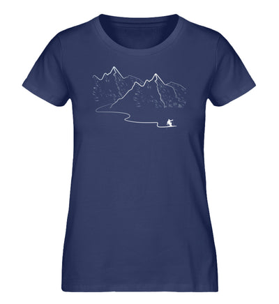 Schifahren - Damen Premium Organic T-Shirt ski Navyblau