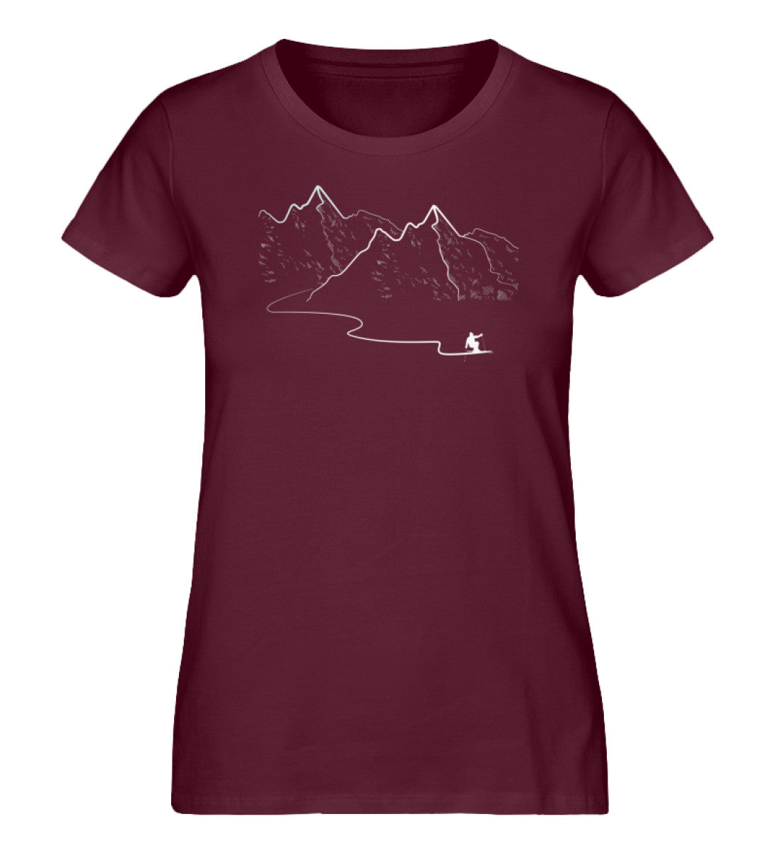 Schifahren - Damen Premium Organic T-Shirt ski Weinrot