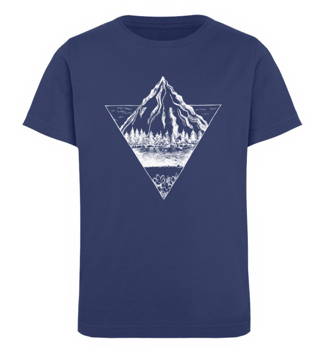 Berg - Geometrisch - Kinder Premium Organic T-Shirt berge wandern Navyblau