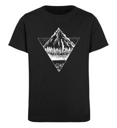 Berg - Geometrisch - Kinder Premium Organic T-Shirt berge wandern Schwarz