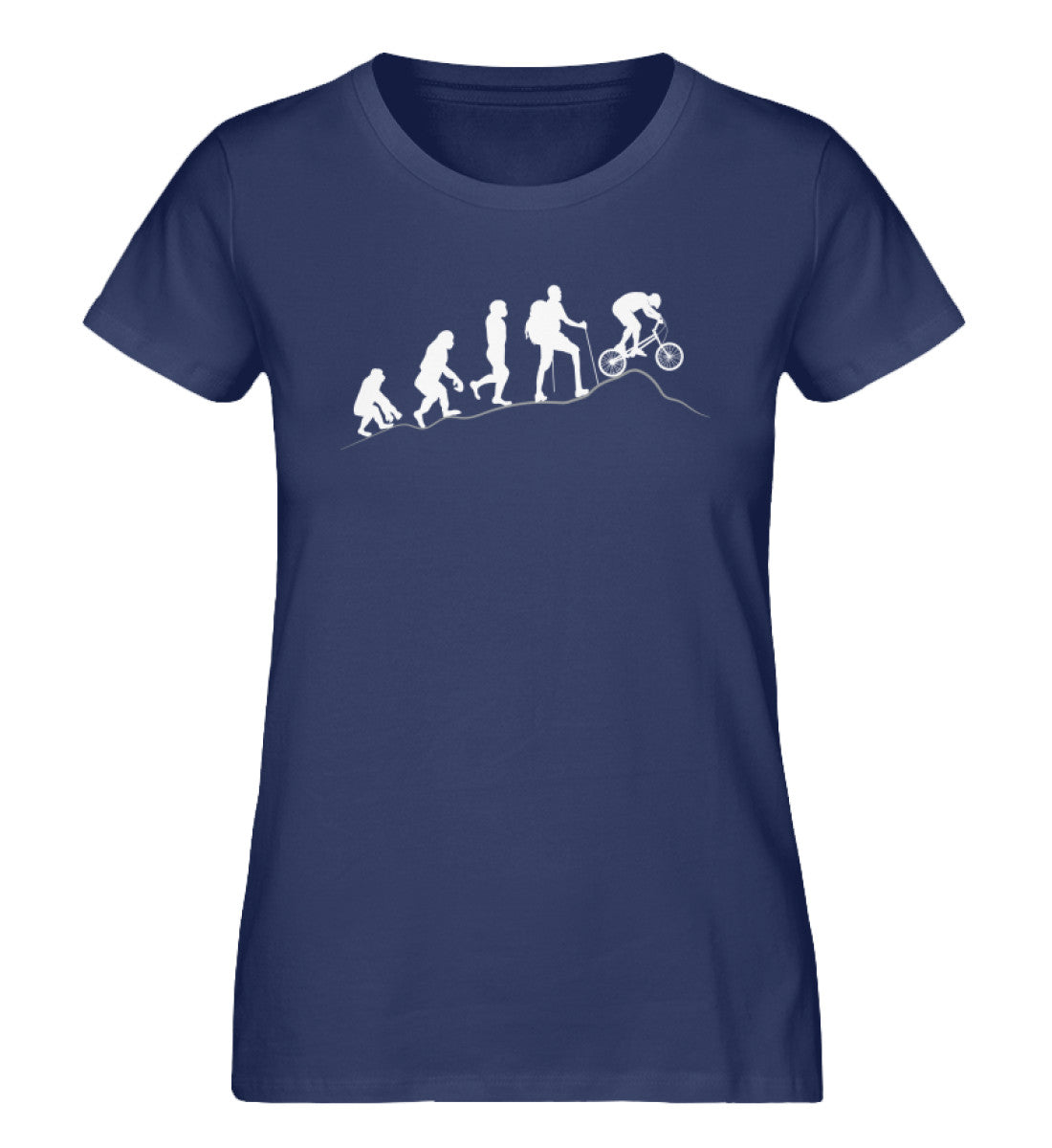 Mountainbike Evolution - Damen Organic T-Shirt mountainbike Navyblau