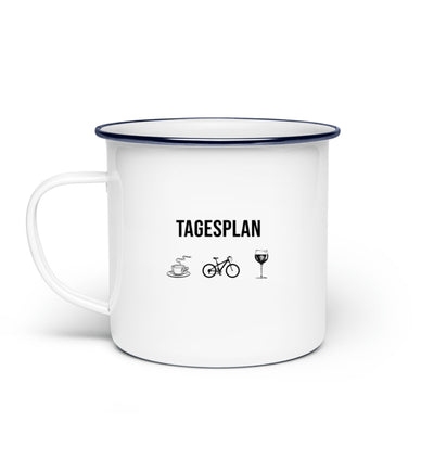 Tagesplan Kaffee, Fahrrad und Wein - Emaille Tasse fahrrad mountainbike Default Title