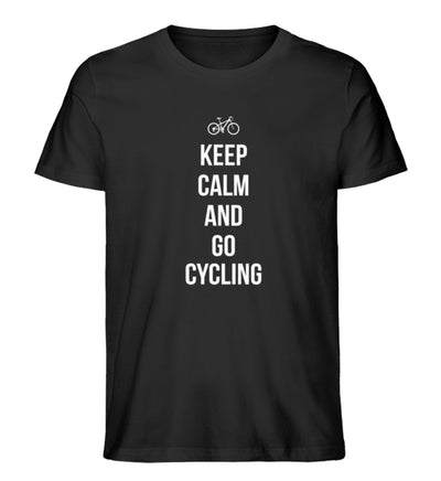 Keep calm and go cycling - Herren Premium Organic T-Shirt fahrrad Schwarz