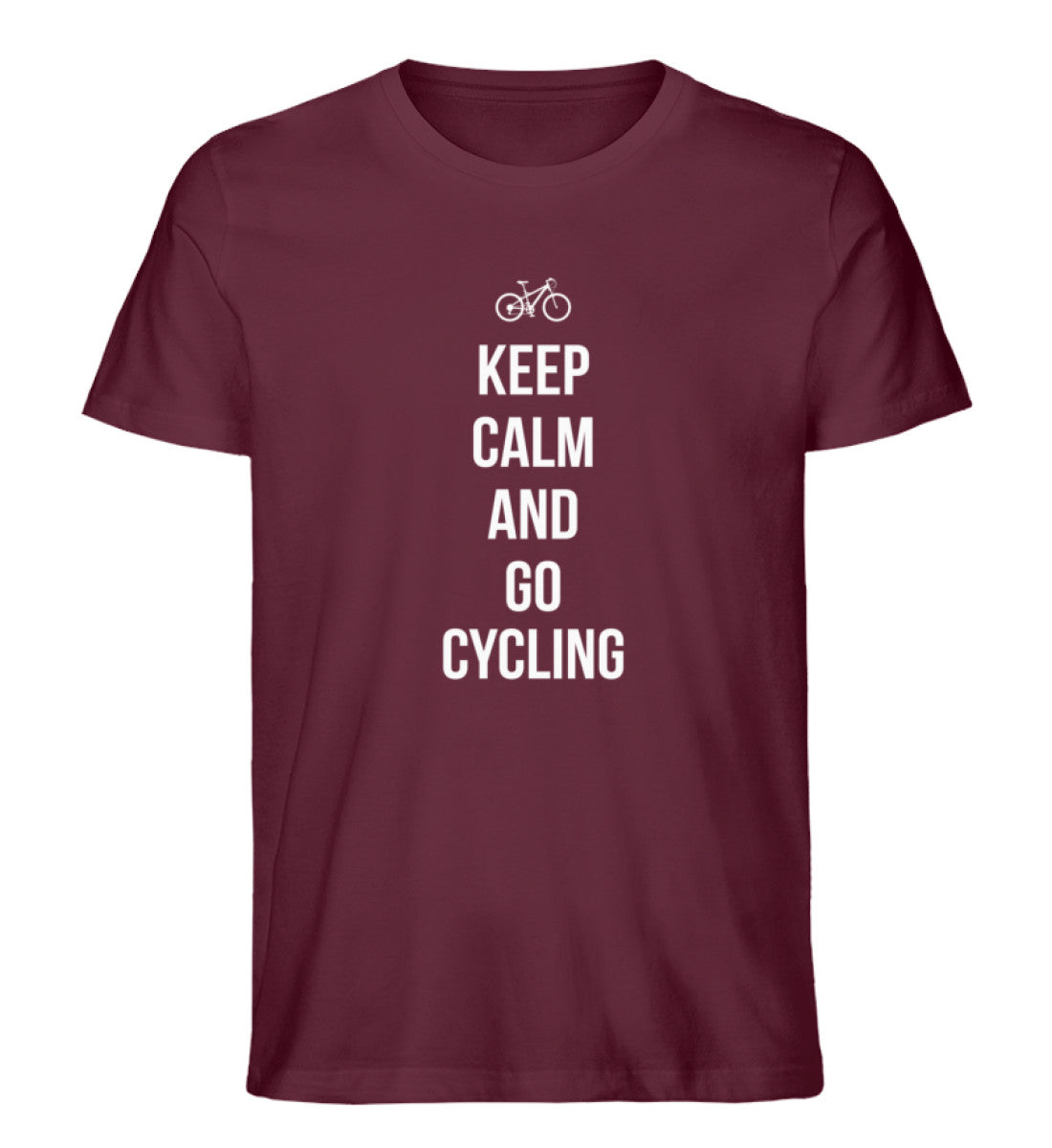 Keep calm and go cycling - Herren Premium Organic T-Shirt fahrrad Weinrot