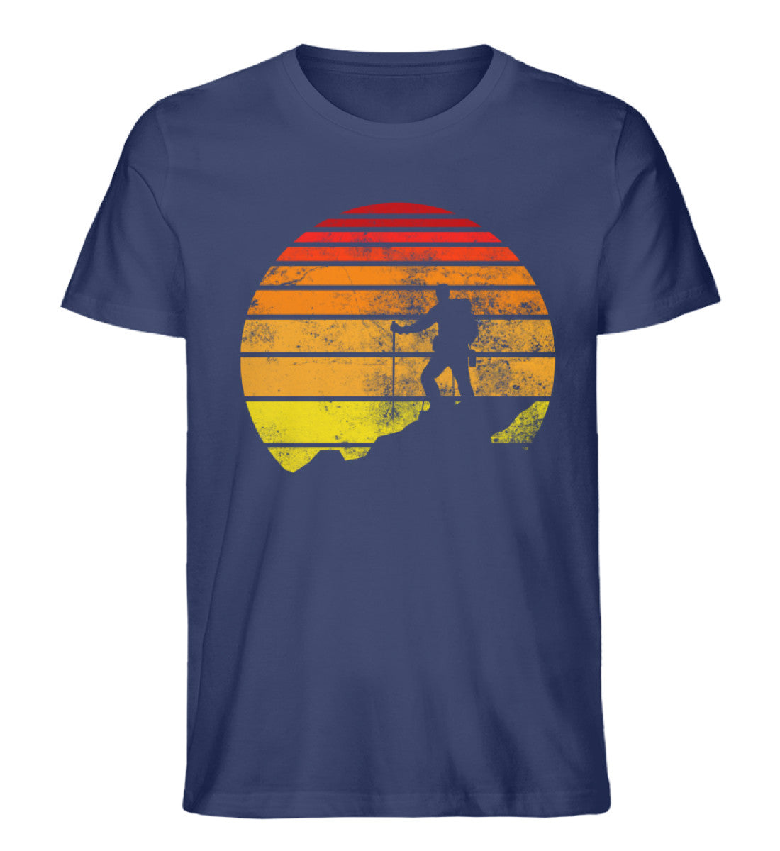 Vintage Wanderer - Herren Organic T-Shirt wandern Navyblau