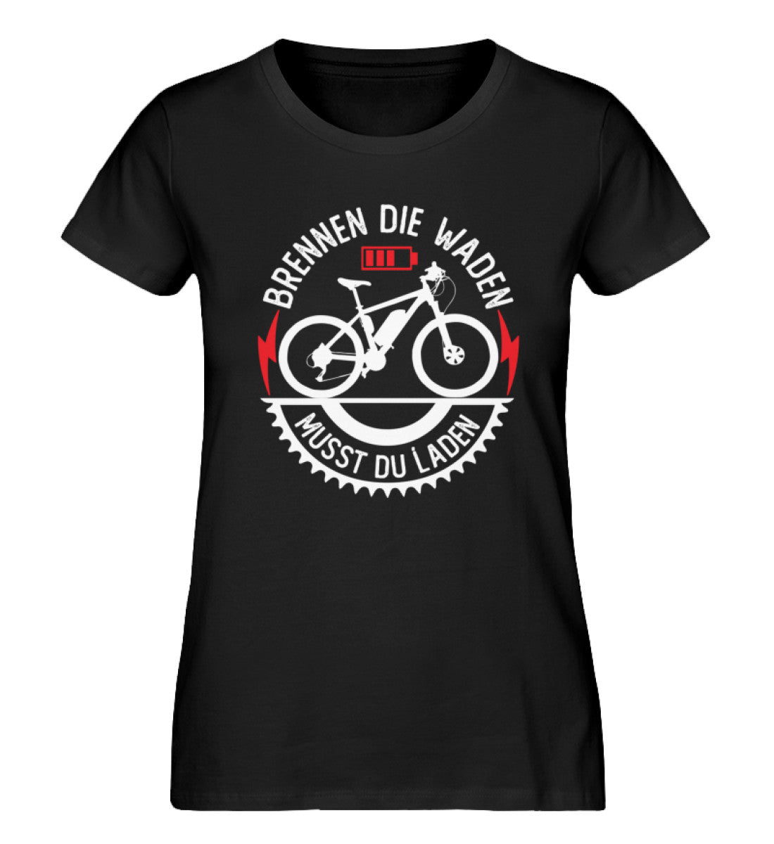 Brennen die Waden musst du laden - Damen Premium Organic T-Shirt e-bike Schwarz