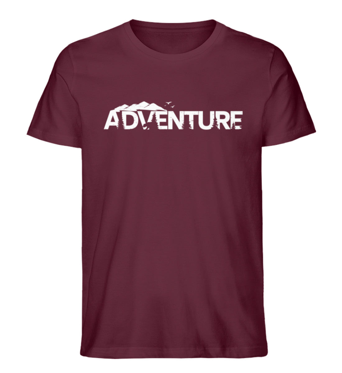 Adventure. - Herren Premium Organic T-Shirt berge camping wandern Weinrot