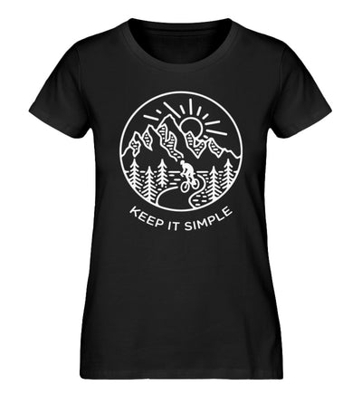 Keep it Simple - Damen Organic T-Shirt fahrrad Schwarz
