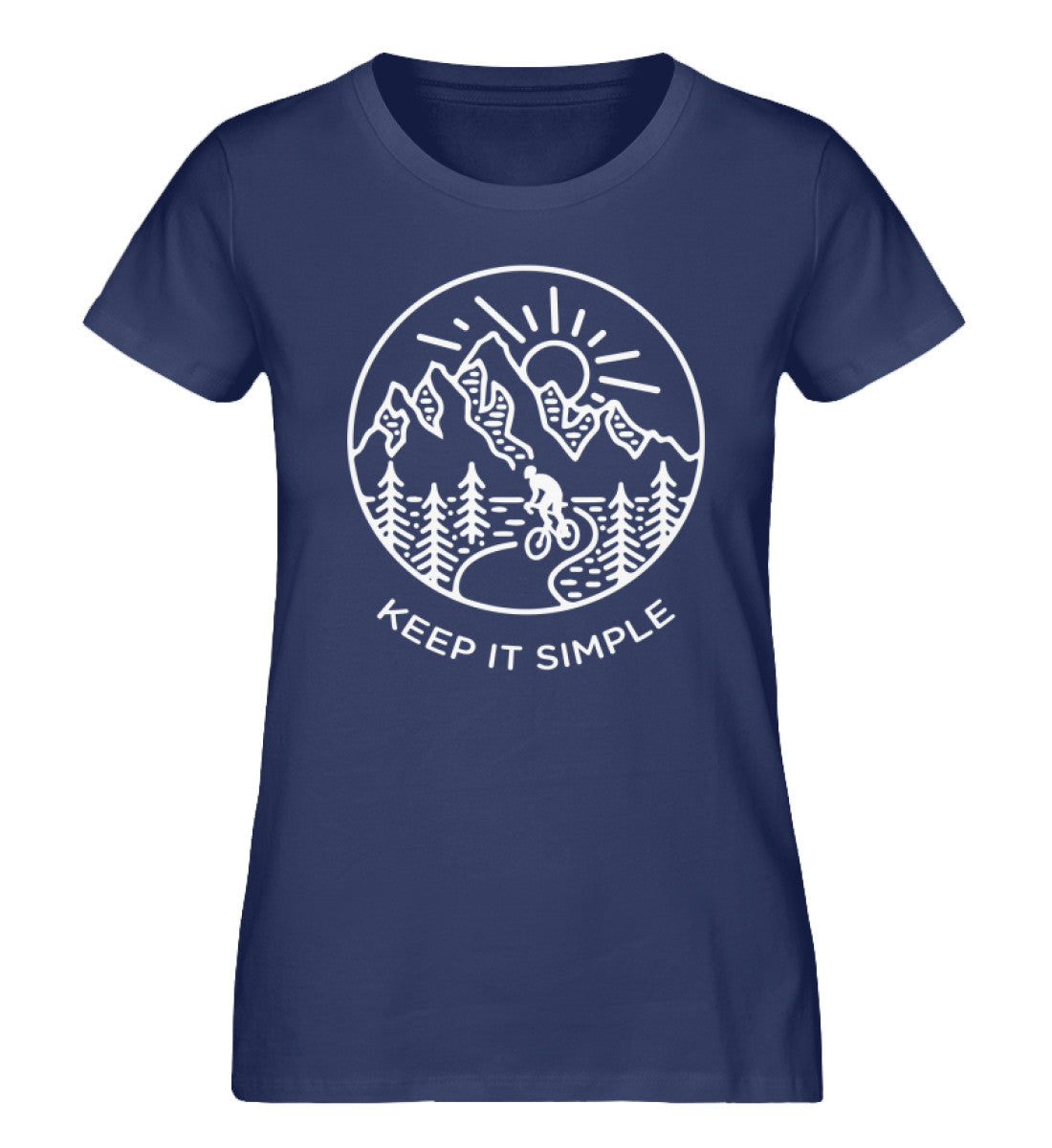 Keep it Simple - Damen Organic T-Shirt fahrrad Navyblau