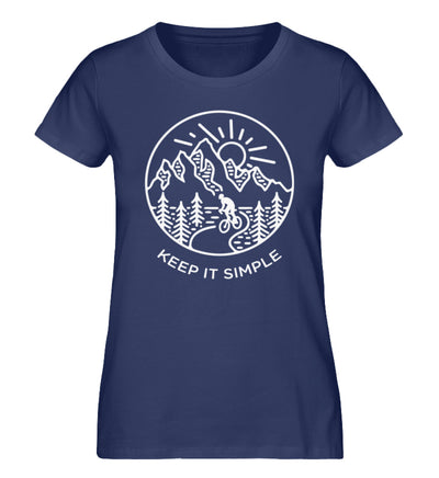 Keep it Simple - Damen Organic T-Shirt fahrrad Navyblau