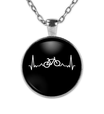 Herzschlag Fahrrad - Halskette mit Anhänger fahrrad Silber