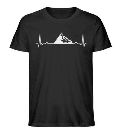 Herzschlag Alpen - Herren Organic T-Shirt berge wandern Schwarz