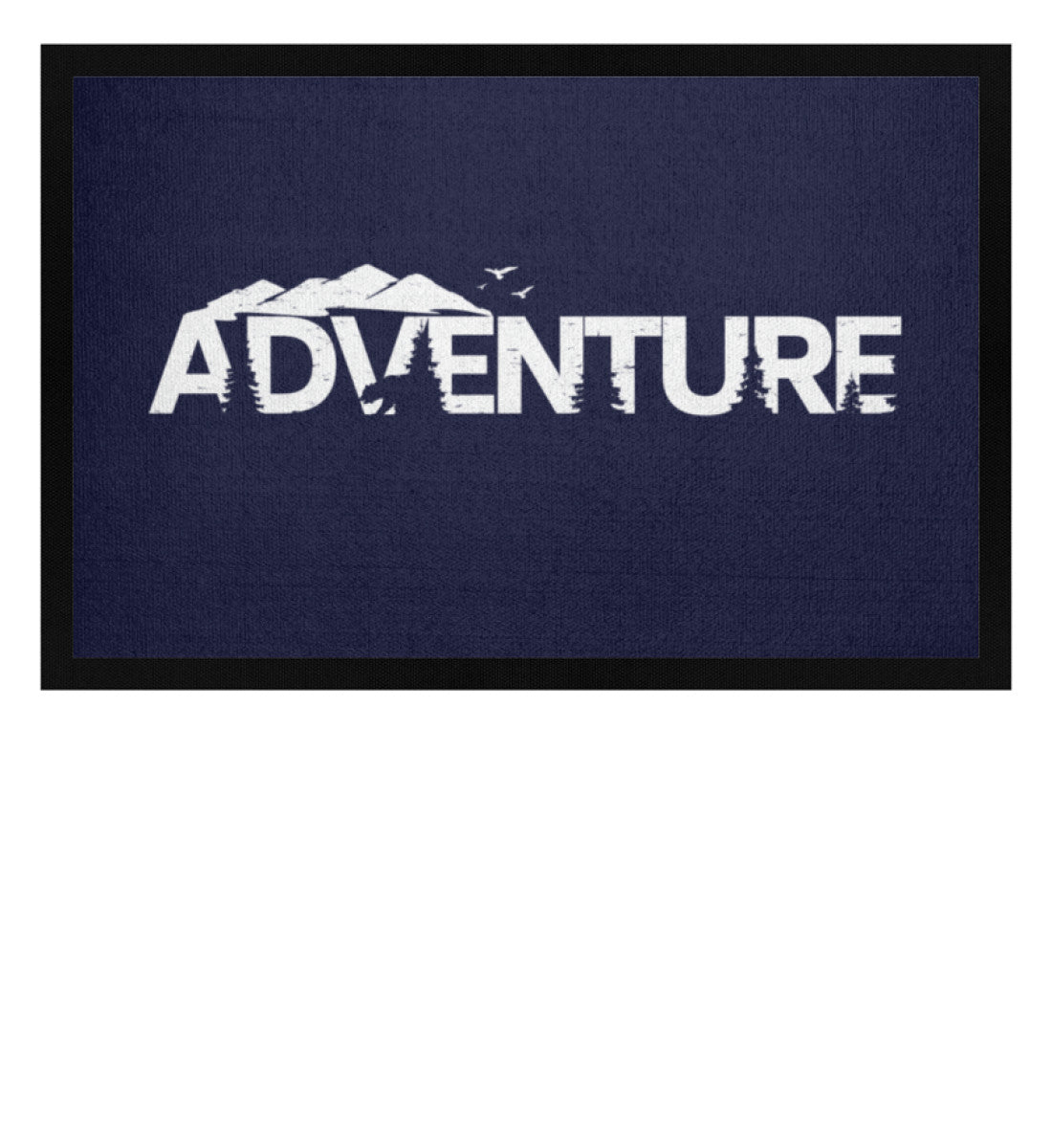 Adventure. - Fußmatte mit Gummirand berge camping wandern Navy