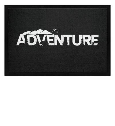 Adventure. - Fußmatte mit Gummirand berge camping wandern Schwarz
