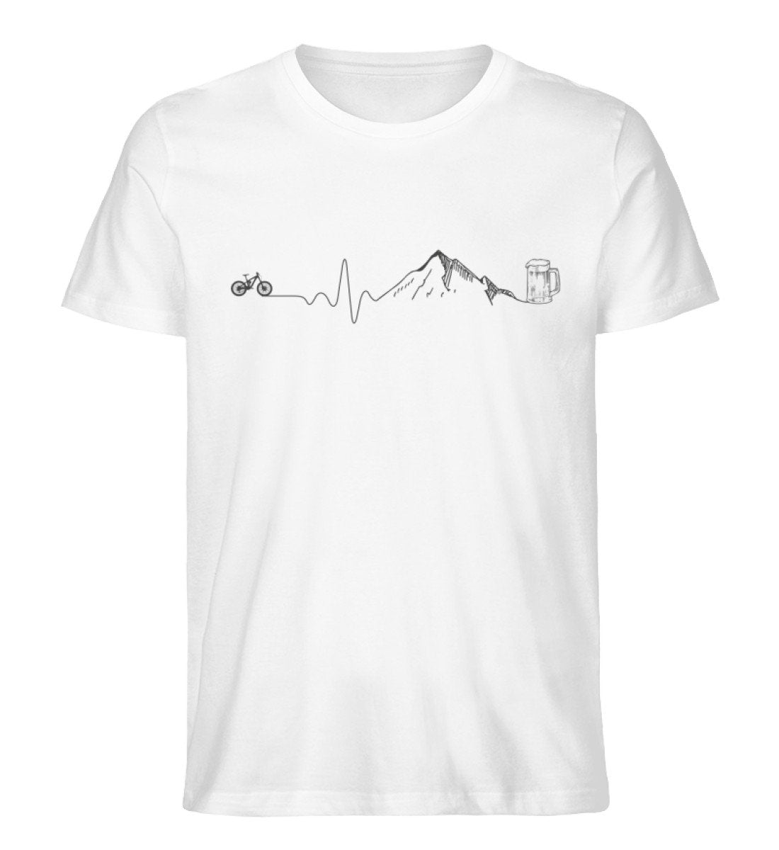 Herzschlag Berge, Bike und Bier - Herren Organic T-Shirt' mountainbike Weiß