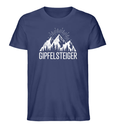 Die Gipfelsteiger - Herren Organic T-Shirt berge klettern wandern Navyblau