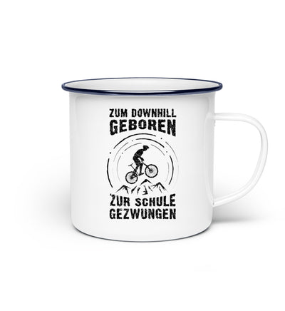 Zum Downhill geboren - Emaille Tasse mountainbike