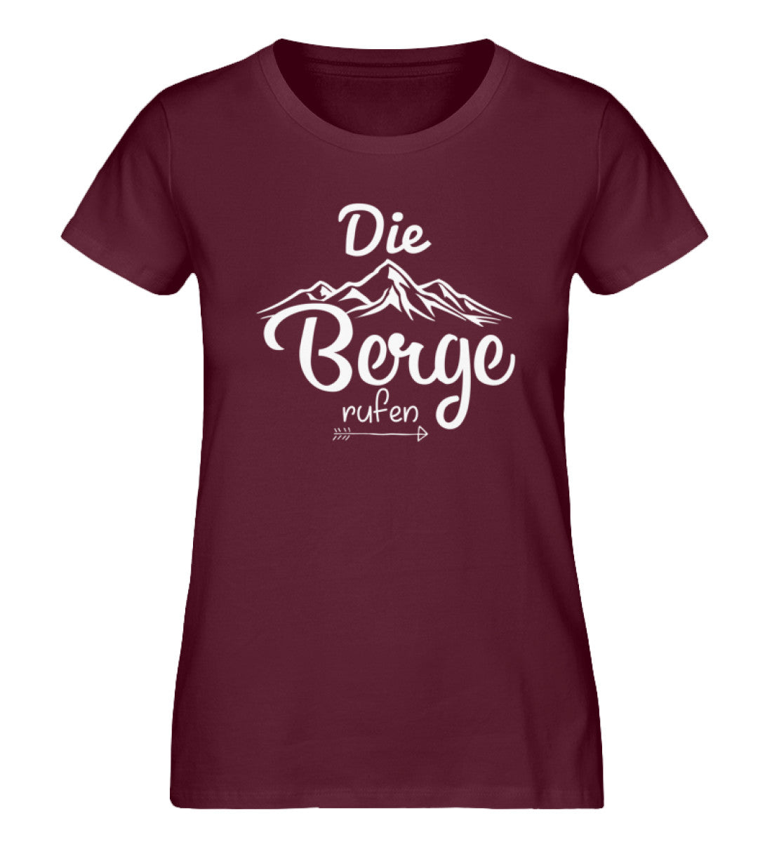 Berge rufen - Damen Premium Organic T-Shirt berge wandern Weinrot