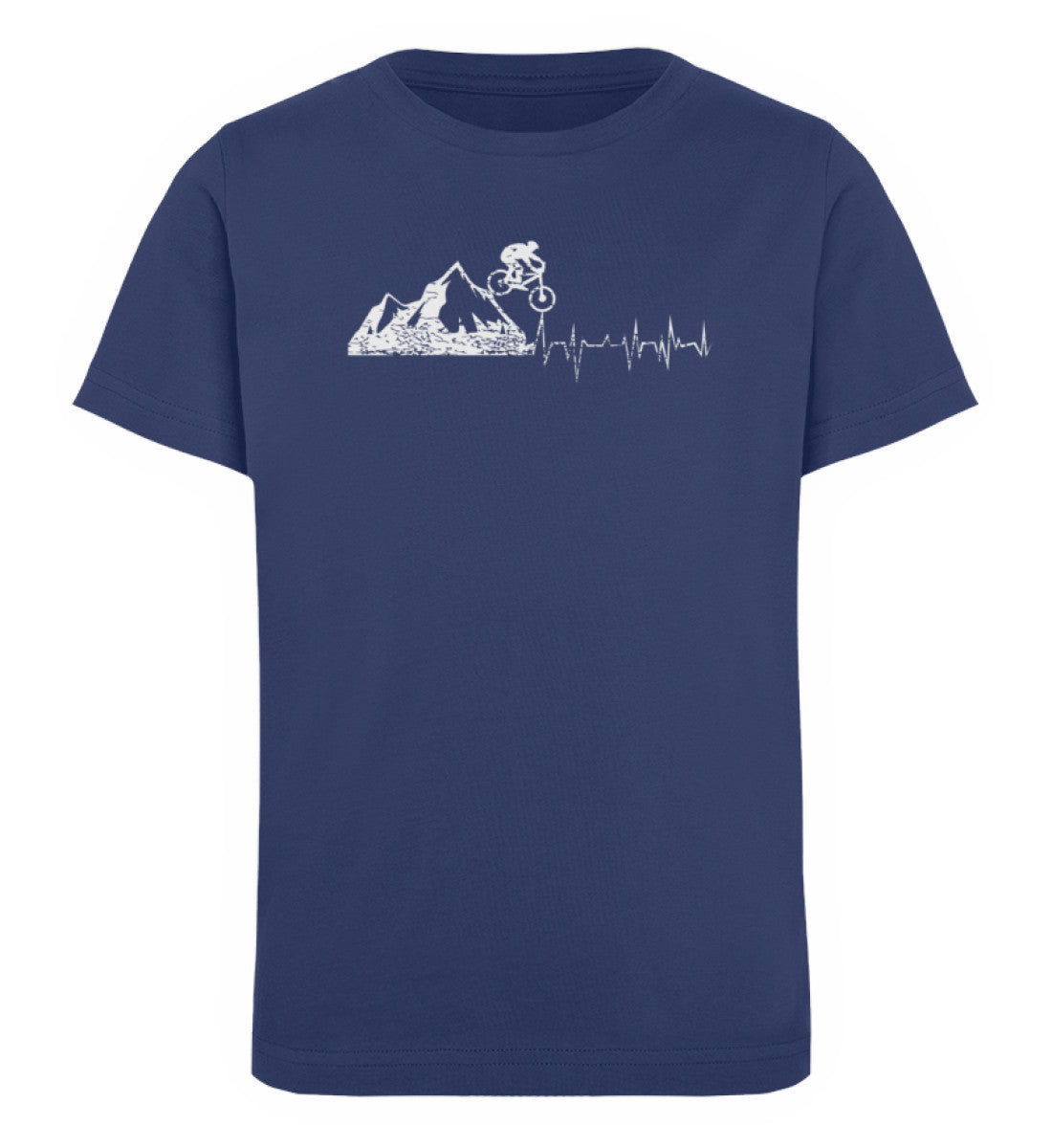 Herzschlag Bergbiker - Kinder Premium Organic T-Shirt mountainbike Navyblau