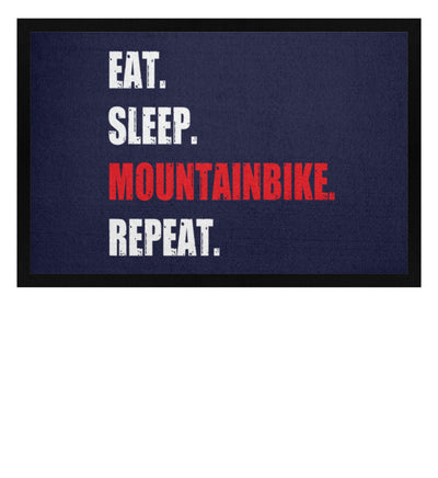 Eat Sleep Mountainbike Repeat - Fußmatte mit Gummirand mountainbike Navy