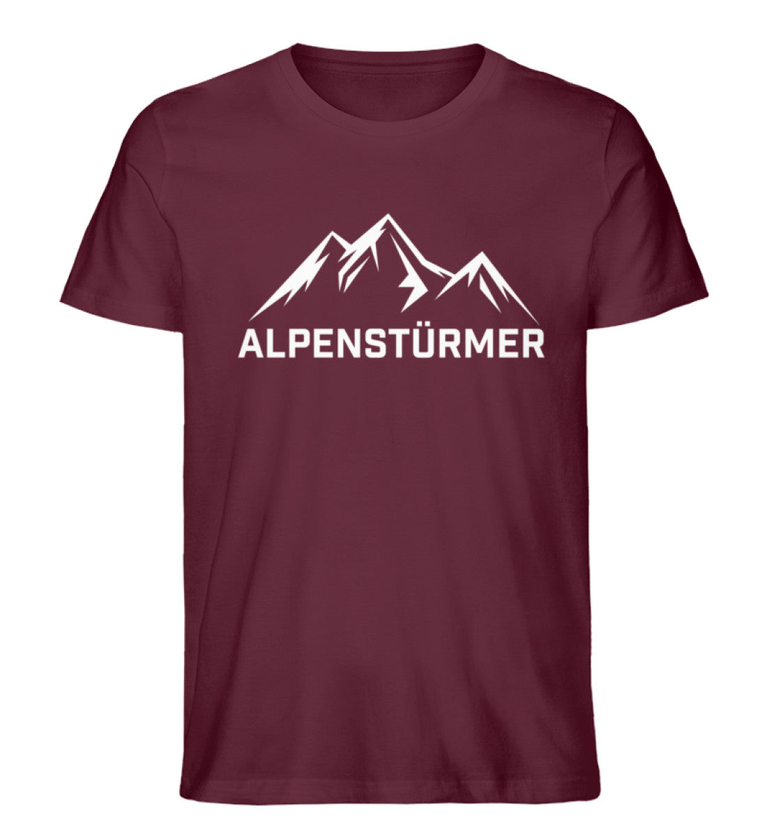 Alpenstürmer - Herren Premium Organic T-Shirt berge wandern Weinrot