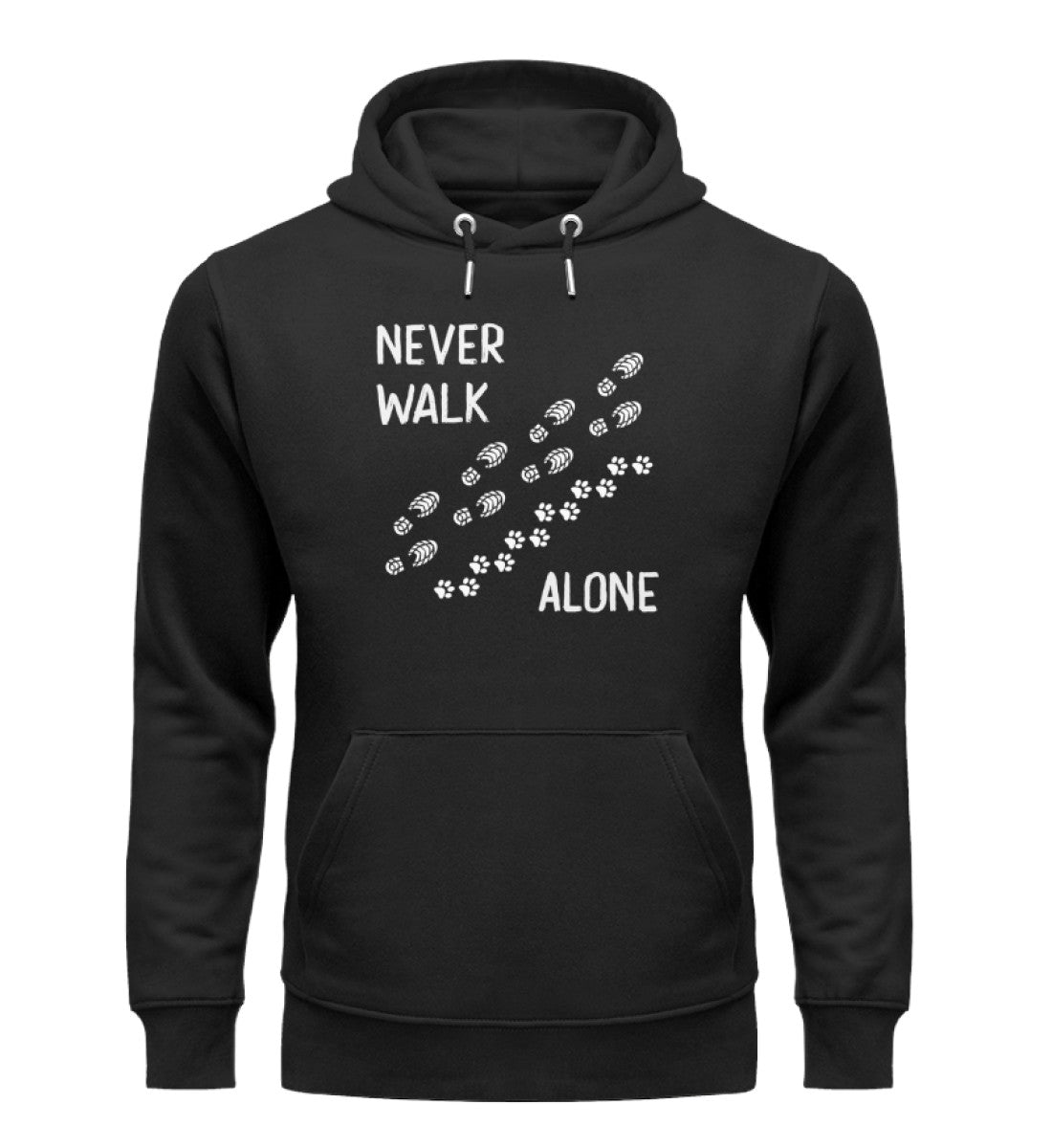 Never walk alone - Unisex Premium Organic Hoodie wandern Schwarz