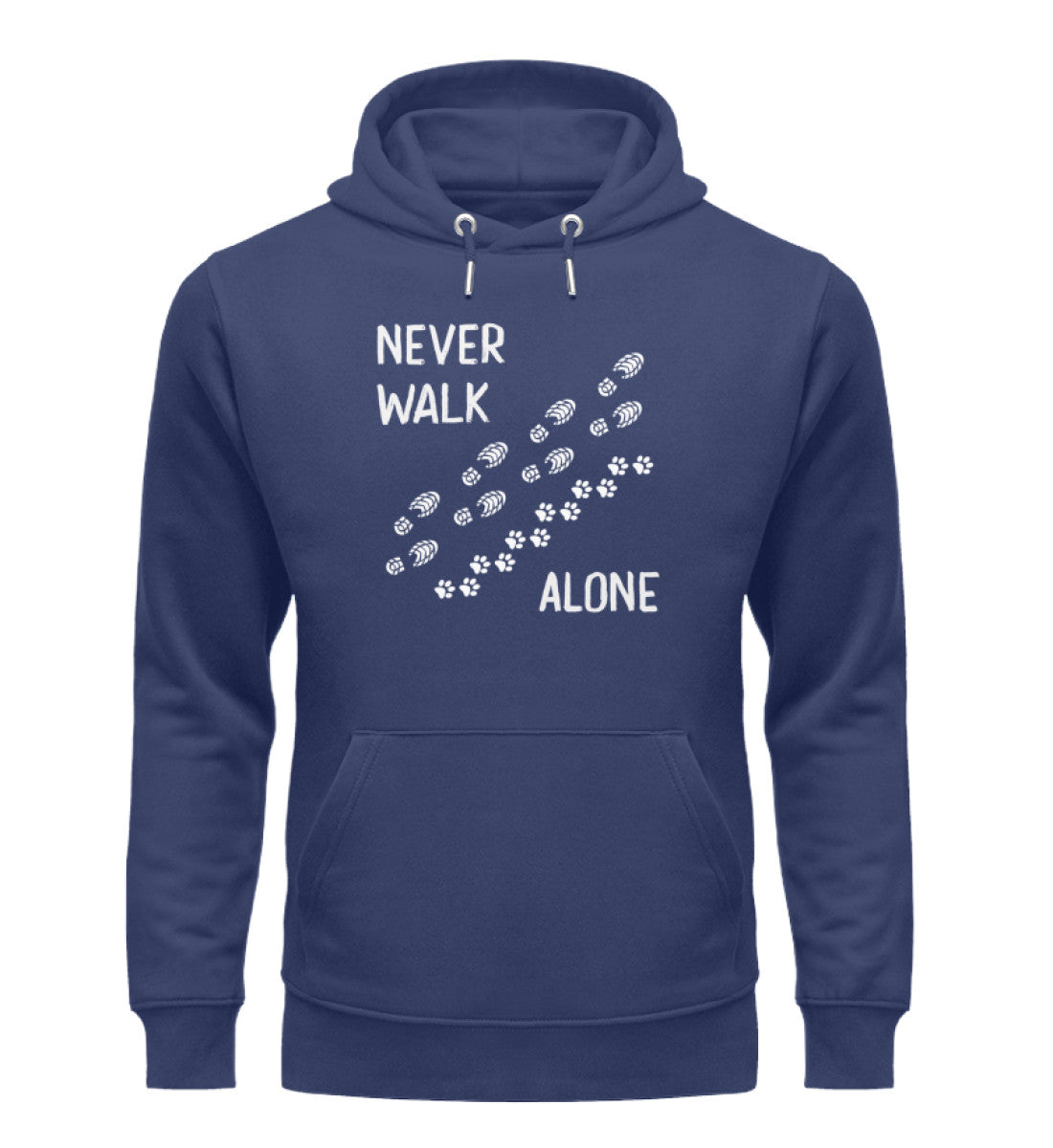 Never walk alone - Unisex Premium Organic Hoodie wandern Navyblau