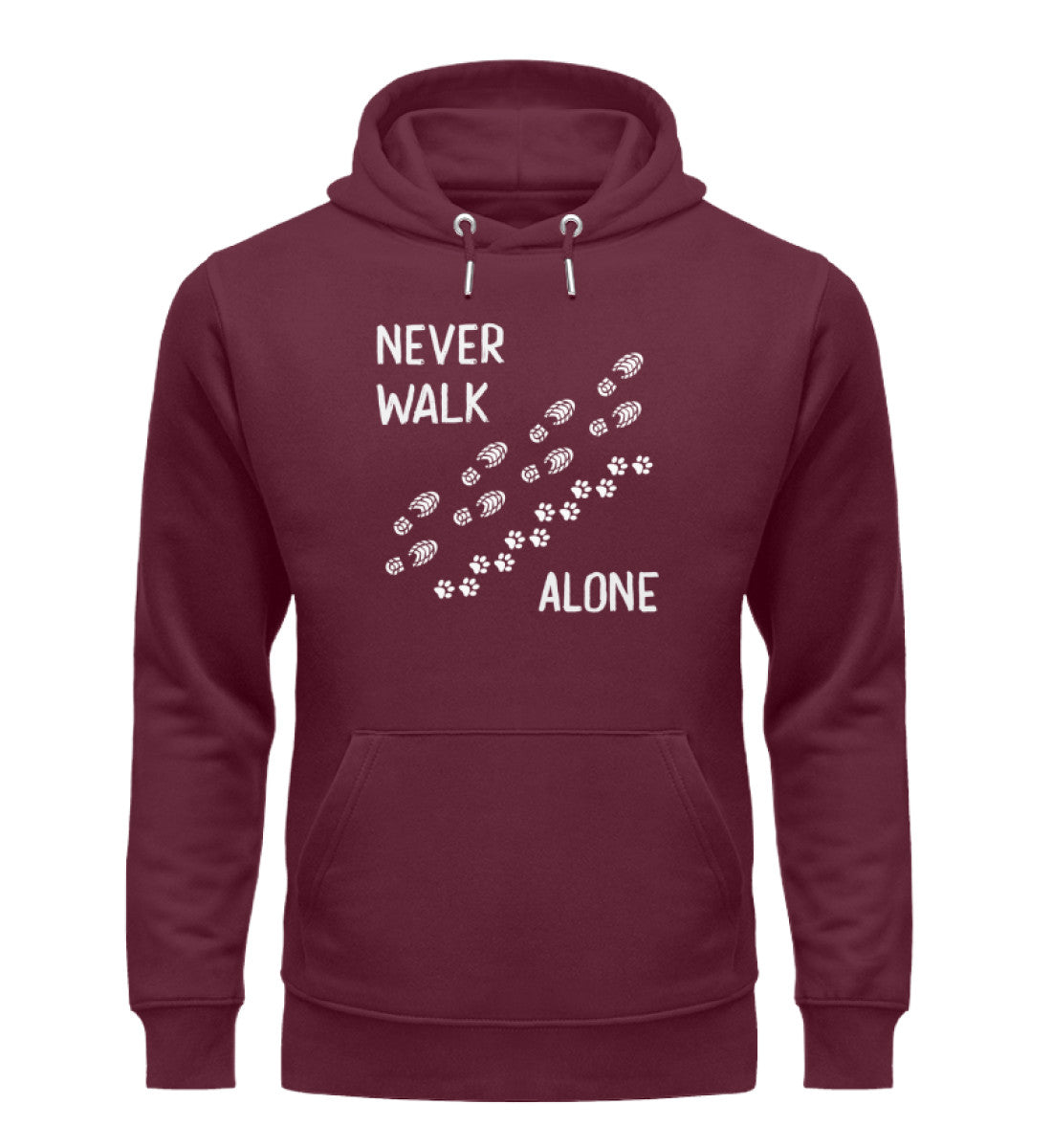 Never walk alone - Unisex Premium Organic Hoodie wandern Weinrot